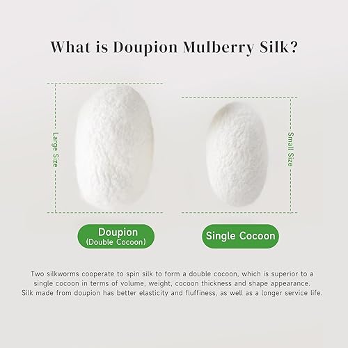 Miniatura 4 de THXSILK Edredón de seda de morera para todas las estaciones, 100% grado 7A, ropa de cama de seda larga natural, carcasa de algodón puro (blanco),