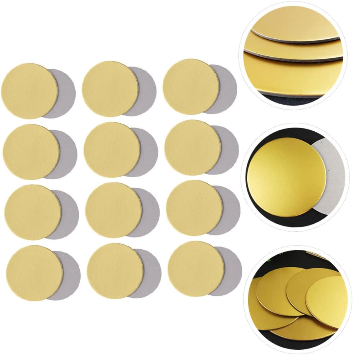 12pcs Round Cake Drums Multi-tiered Cake Boards Food-grade Cardboard with Gold Foil Easy to Use