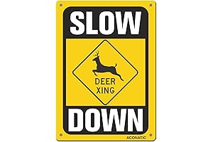 Slow Down Sign, Deer Crossing Sign