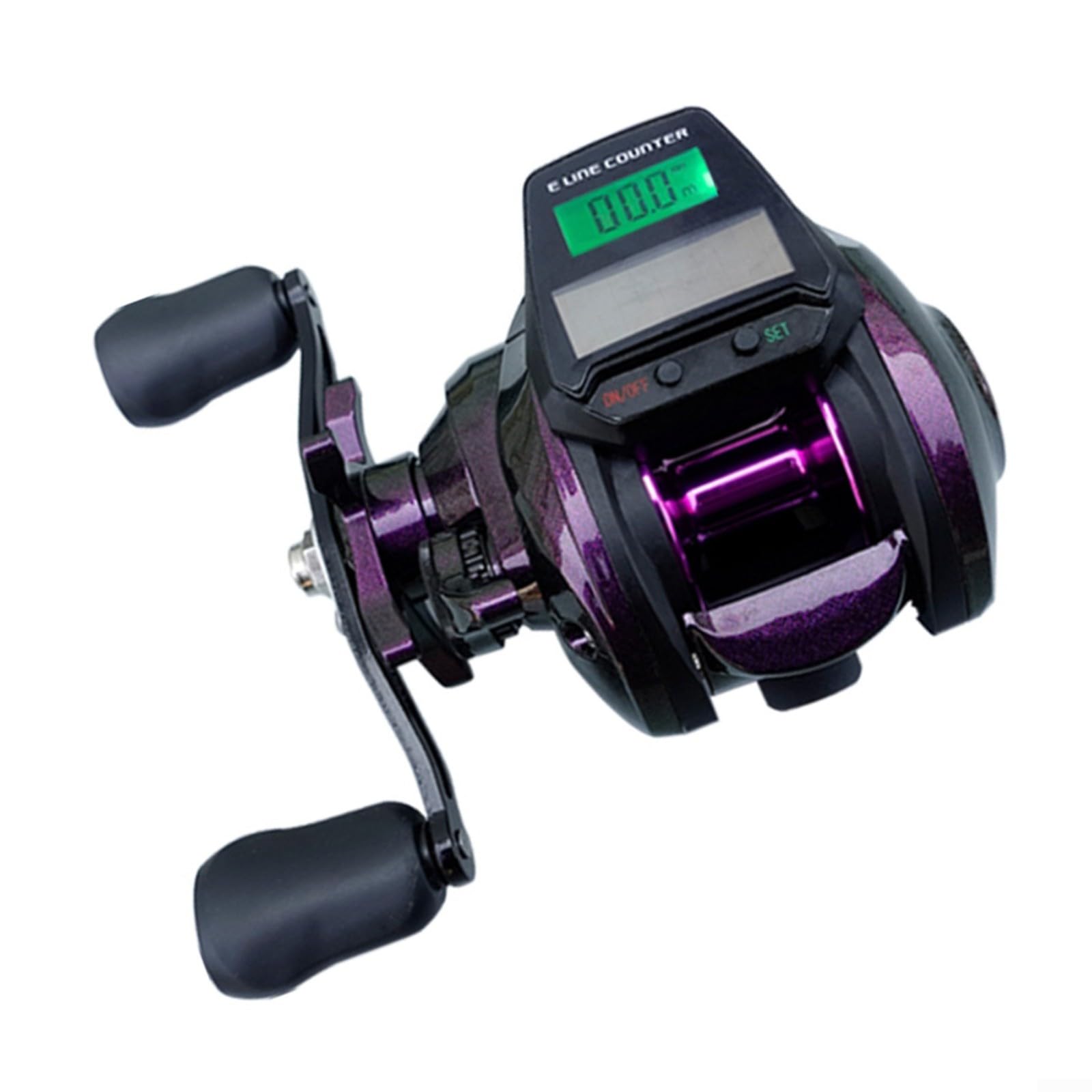 Carrete de pesca eléctrico, carrete de cebo con pantalla digital, pantalla de retroiluminación recargable, rueda de pesca con alarma de mordida, 4 + 1 rodamientos de bolas de acero