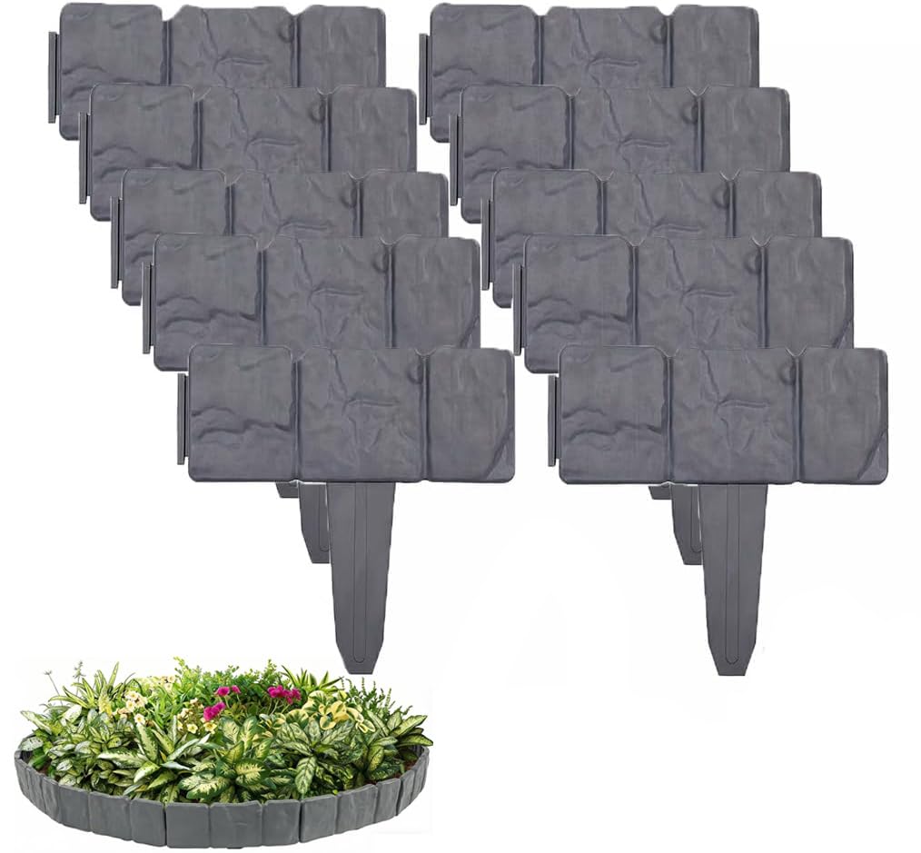 Photo 1 of 20pcs Imitation Stone Garden Fence, Grey