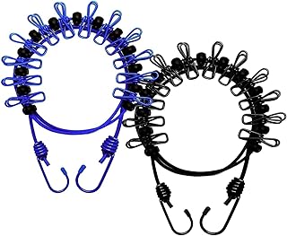 2Pcs Retractable Protable Clothesline - Outdoor Travel Camping Clothesline Accessories with 12 Clothespins for Indoor Back...