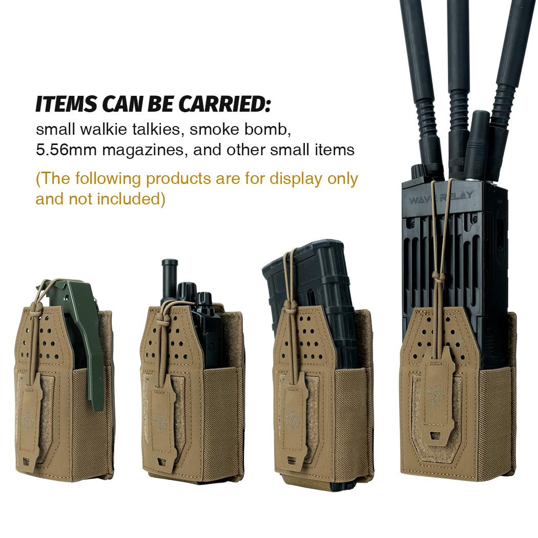 Fondina radio tattica Molle Radio Pouch Supporto universale Walkie Talkie Motorola BaoFeng UV-5R BF-F8HP Coyote Brown