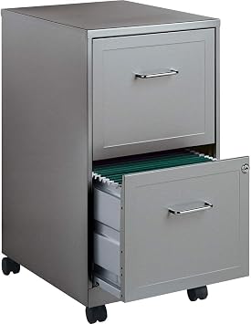 Lorell 2-Drawer Mobile File Cabinet, Gray- LLR16873