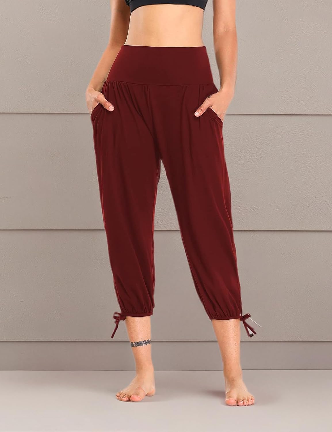 DIBAOLONG Womens Yoga Pants Capri Loose Workout Sweatpants Comfy Lounge Joggers with Pockets - Image 6