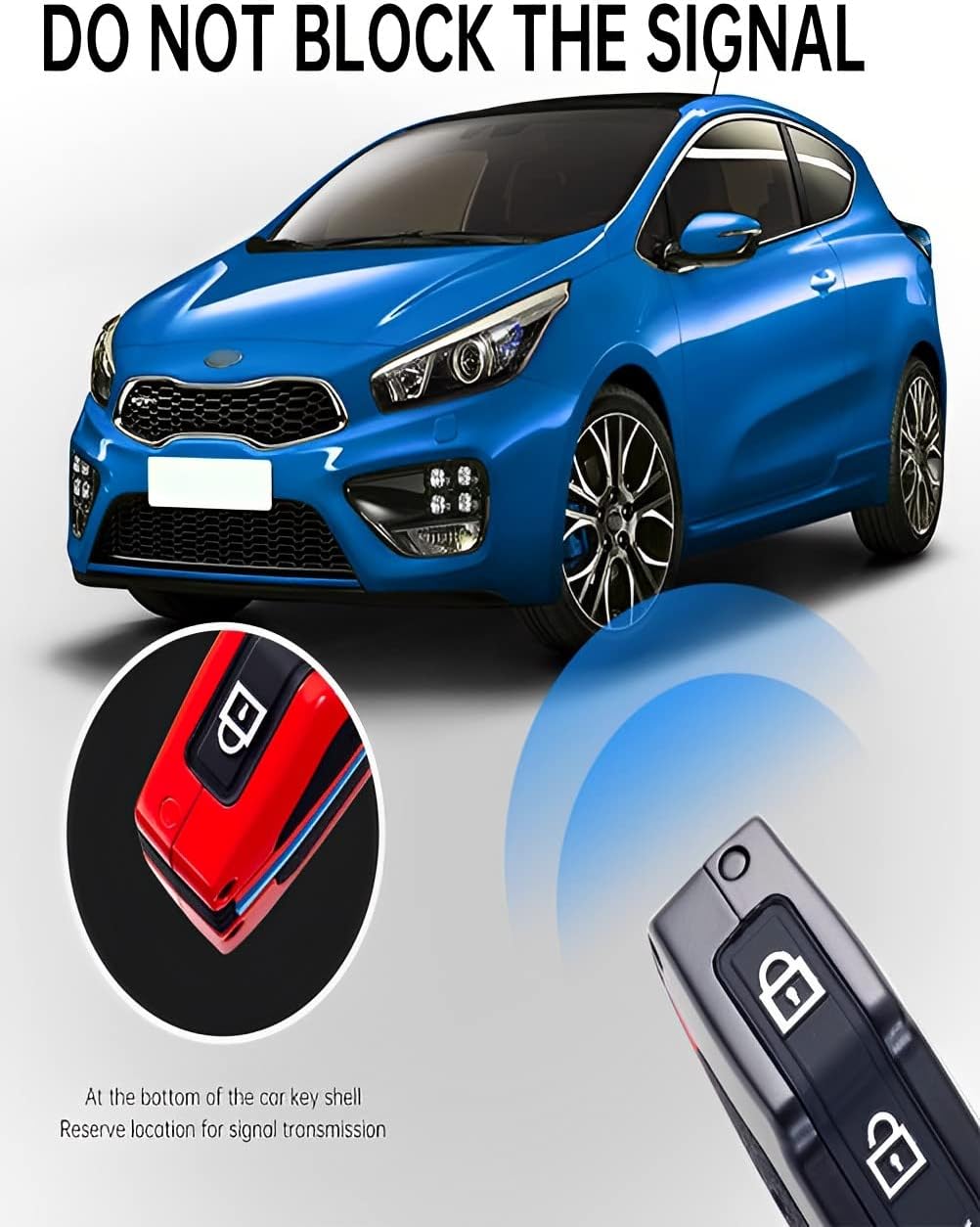 for Kia Key Fob Cover Case Metal Shell Smart Key Holder Compatible for Soul Telluride Cerato Forte K5 (KAC-Black)