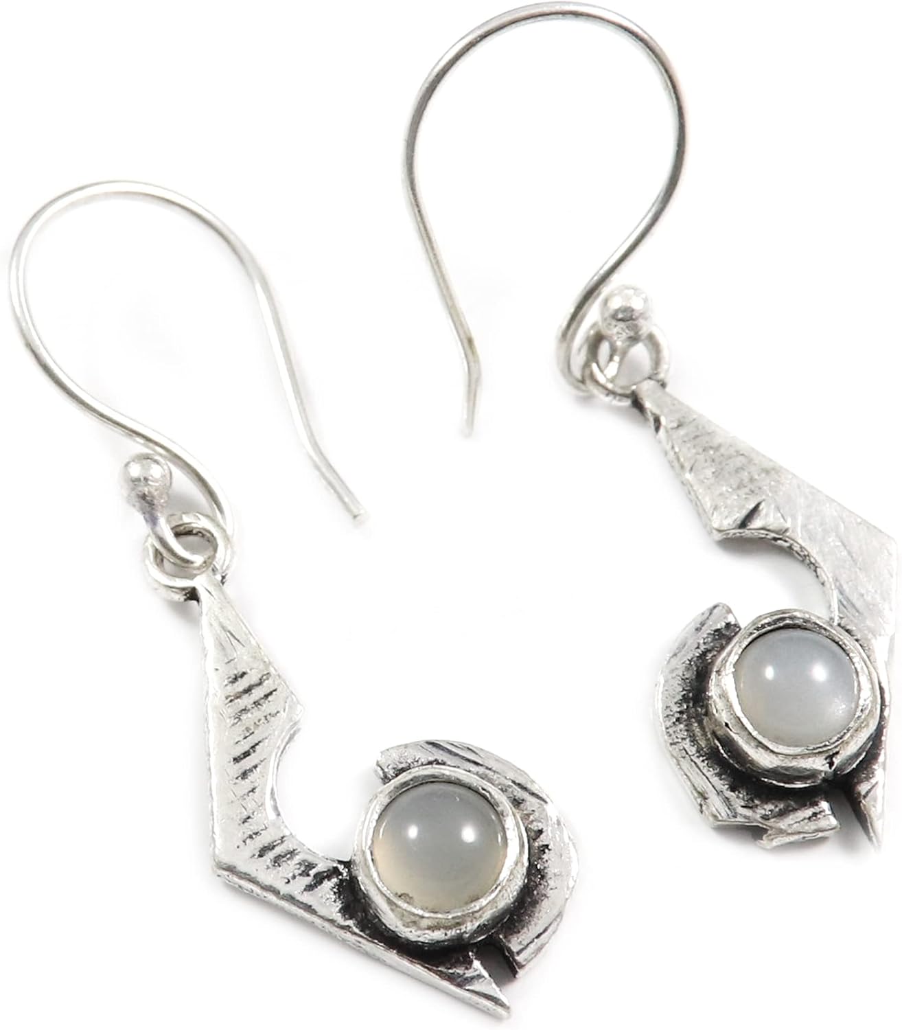 Goyal Exports 925 Sterling Garnet Faceted Red Jasper Silky Moonstone Blue Topaz Faceted Gemstone Silver Drop Dangle Earring Jewelry SEG151