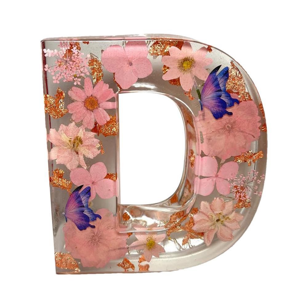 Osmond Letters Floral Night Light CreativeDried Flower LED Ambient Lights Resin Letters Lamp Table Ornaments Lighting D
