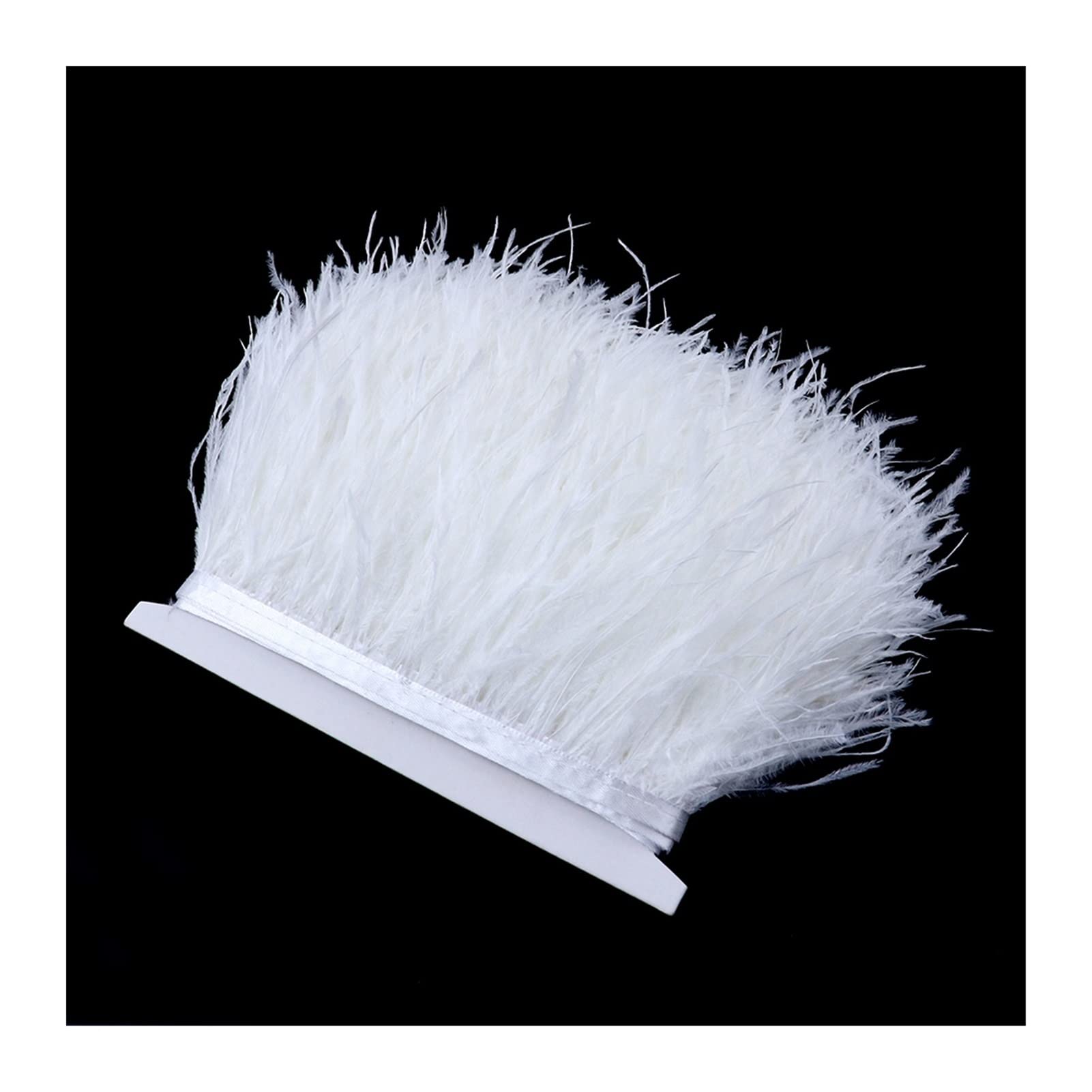 Ruban de plomb moelleux en plumes d'autruche frange naturelle 8-11cm
