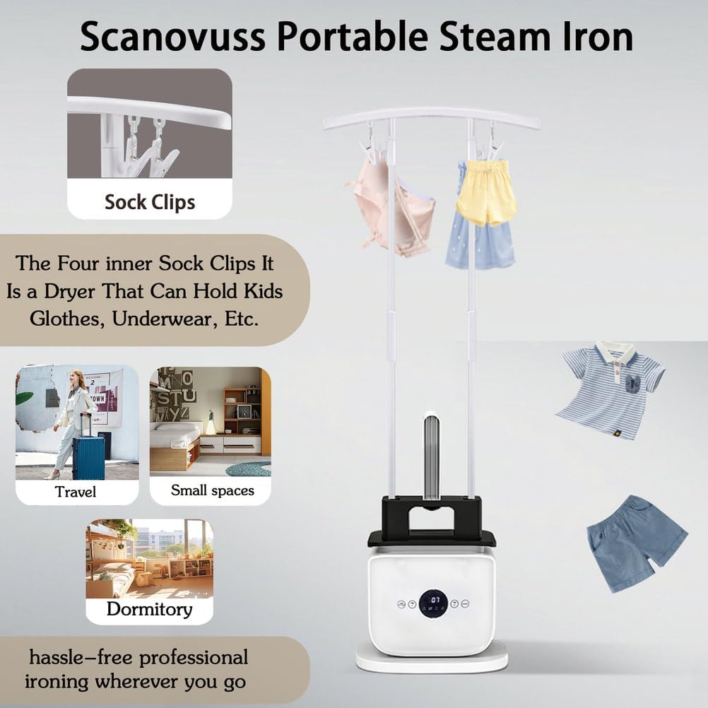 Aironox Portable Automatic Ironing Machine, 8-Minute Quick Steam Iron, 360° No Blind Spots, Ideal for Shirts, Pants, Shoes, Skirts – Efficient Clothes Care Solution