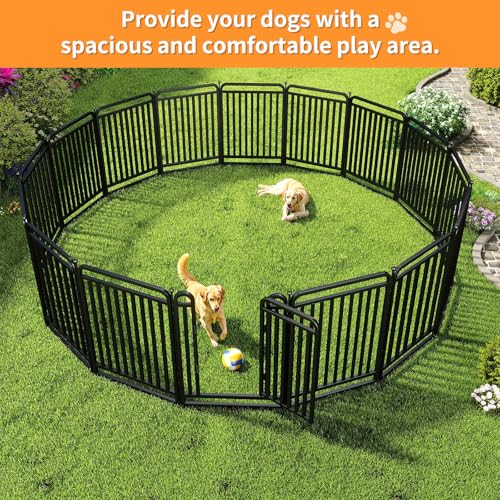 Thickened Metal Tube Dog Playpen Outdoor, Low Threshold Dog Pen, Heavy Duty 40" H 8 Panels for Pet Playpens Indoor, Portable Pet Fence for Yard RV Camping by RRBW - Image 6