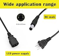 Vista 3 de Adaptador de corriente para cámara de seguridad de 2 puntas, 12 V, 5 A, 100 V-240 V, adaptador de corriente de 8 vías, cable divisor de alimentación