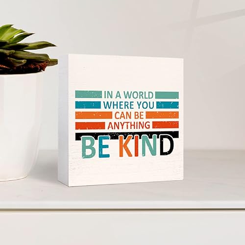 Miniatura 39 de Letrero inspirador con texto en inglés «You Are Worthy of Beautiful Wonderful Magical Things » en bloque de madera, decoración de escritorio