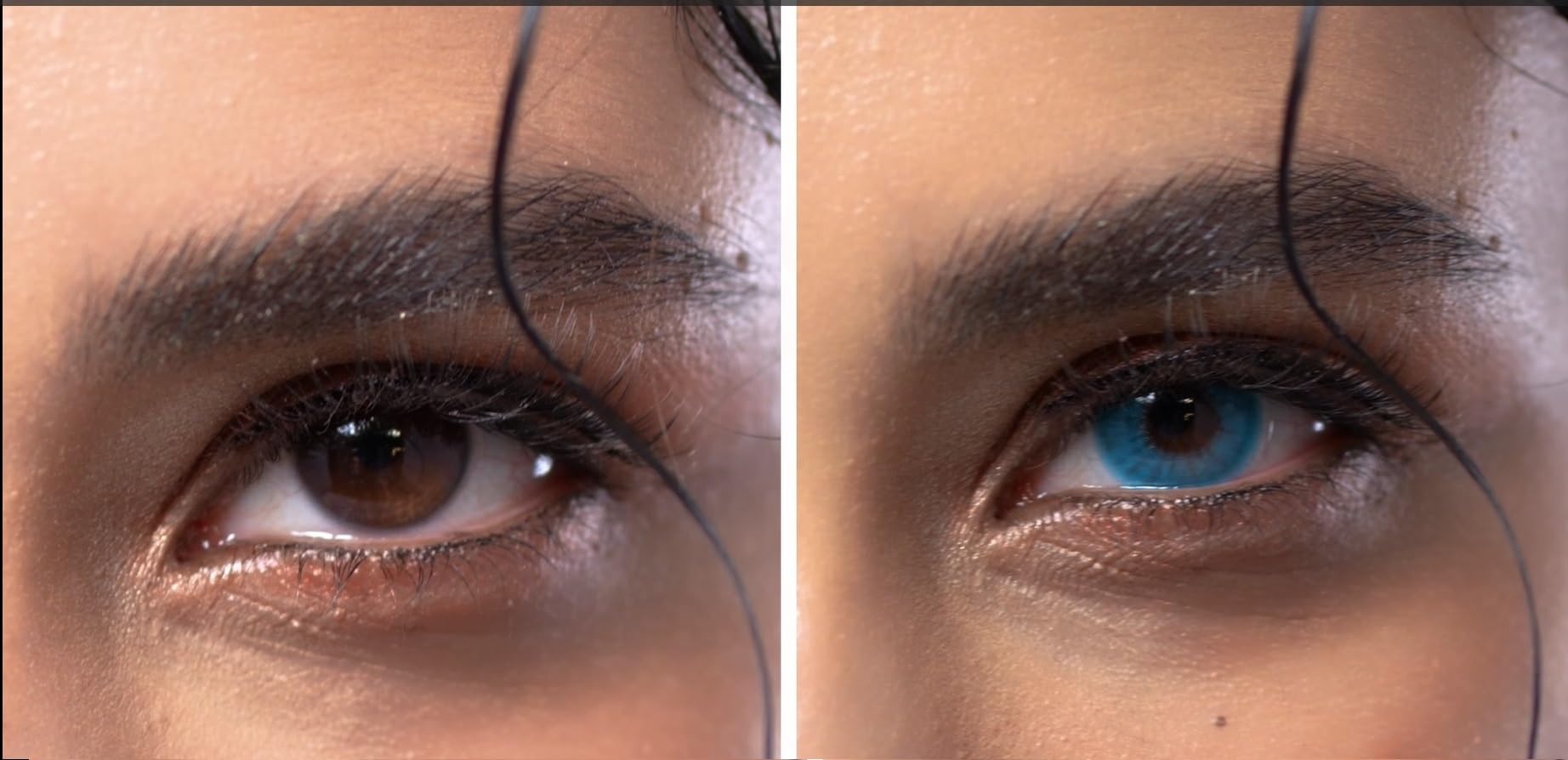 GLAMLENS lentillas de color - azul Amalfi Azul + contenedor. 1 par (2 piezas) - 90 Días - Sin Graduación - 0.00 dioptrías - blandos - Lentes de contacto de hidrogel de silicona s