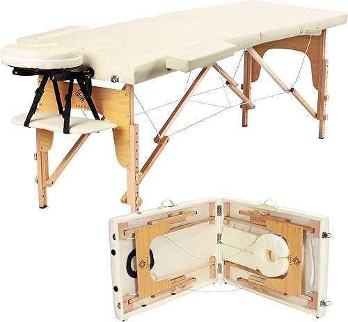 Miniatura 8 de ZEENA Mesa de masaje portátil – Cama de salón de terapia ligera para masajes, fisioterapia, tratamientos faciales y reiki en el spa o en casa