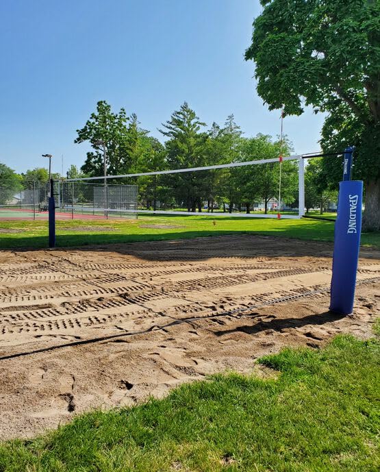 Generic ONE Court Beach Volleyball System with Concrete Anchor, Blue