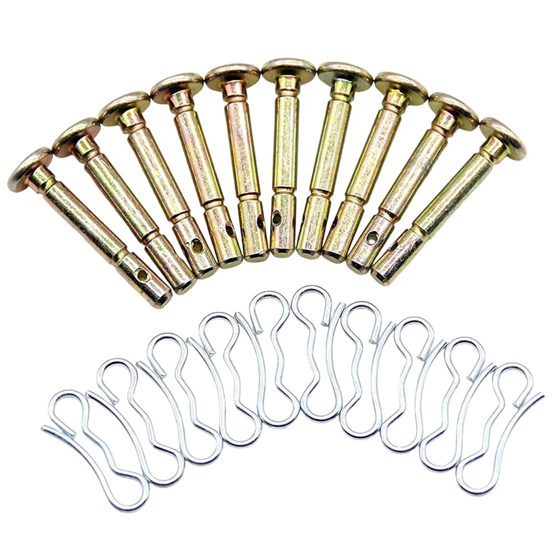 Aundhegrtt Zinc Alloy 10Pcs Shear Pin and 10Pcs Split Pin Replacement for Snow Blower for Various Models