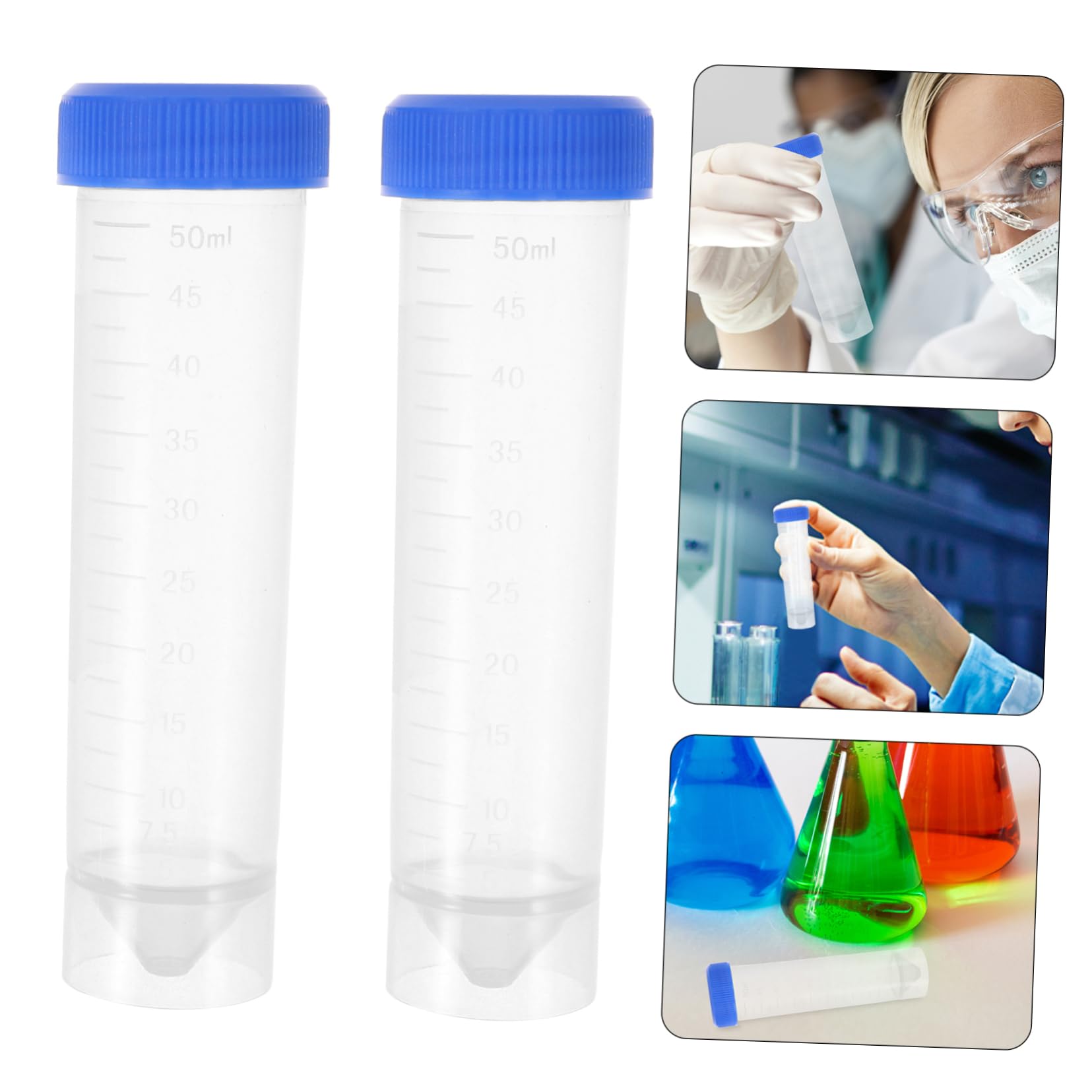 Ciieeo Provette da Centrifuga con Fondo Conico in Plastica 50ml 50 Pezzi