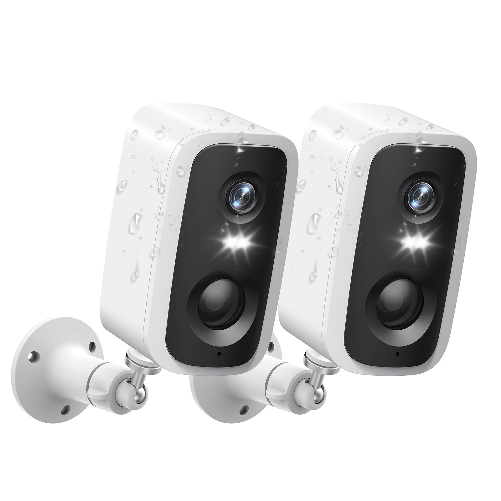 Security Cameras Wireless Outdoor 2 Pack, 2K HD Battery Powered Cameras for Home Security Outside EseeCloud, 2.4G WiFi Surveillance Indoor Motion Detection Night Vision 2-Way Talk Waterproof