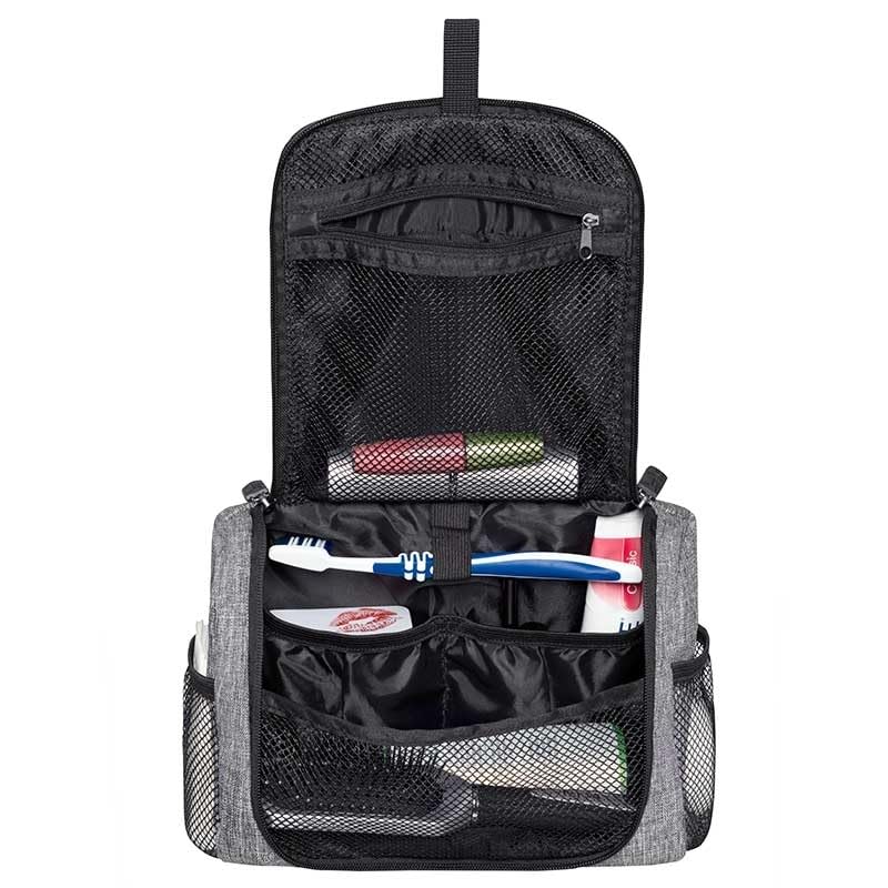 Image of Polyester Cosmetic Makeup Organizer Toiletry Bag for Women & Men | Color Grey | Pack of 01, Travel