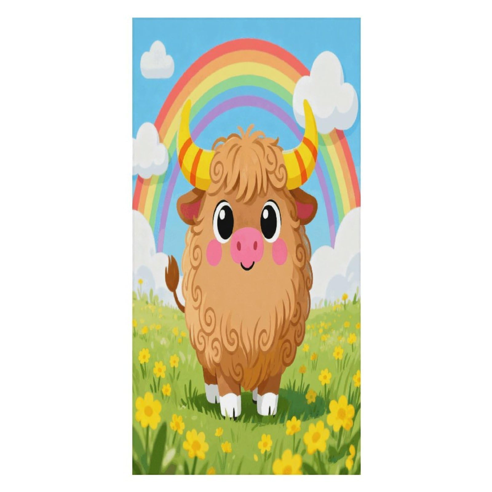 FekiLoot Highland Cow Beach Towel Oversized Bath Towel Ultra Soft Pool Towel Cozy Swim Towel Silky Lounge Towel Quick Dry Travel Towel Gentle Absorbent Towel for Adults Women Men