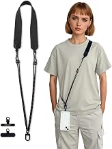 cell Phone Lanyard Crossbody,Adjustable and Comfortable iphone Strap for Travel, Outdoor, and Daily Use, Universal Fit for Men and Women (BLACK)