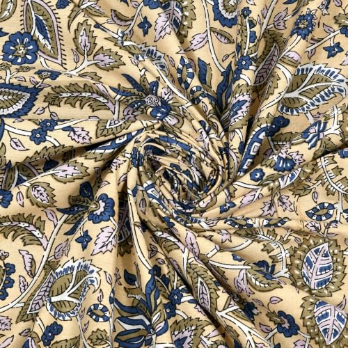 Image of 300 TC 100% Pure Cotton Bedsheet for Double Bed King Size (90x108) inch, Jaipuri Print Double Bedsheet Cotton with 2 Pillow Covers, Sanganeri Printed Flat Bed Cover