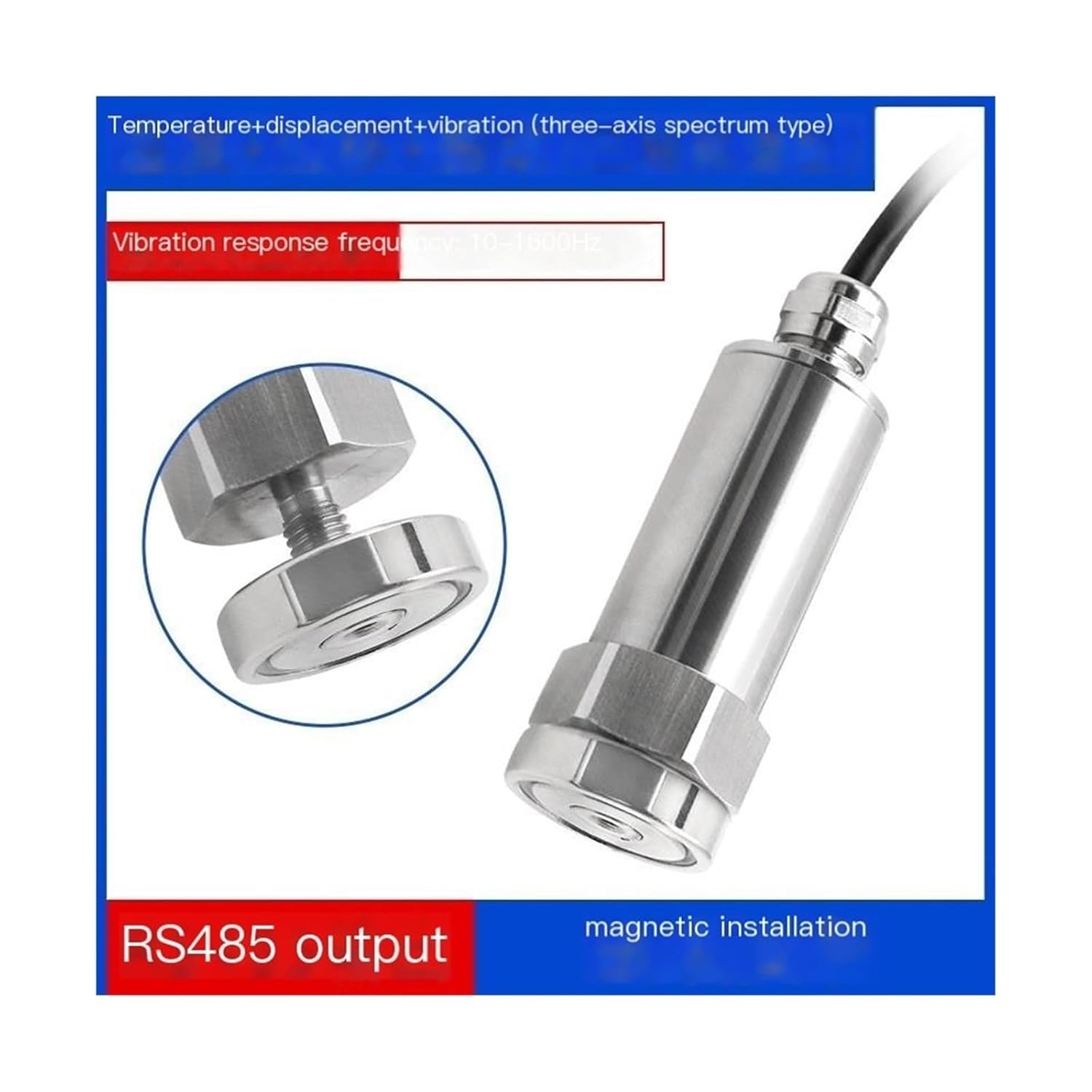 Sensors for Temperature and Vibration, Triaxial Spectral Vibration(Magnetic Attraction - 1600Hz)