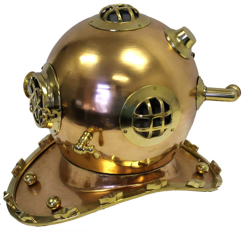 Réplique complète du Casque de Plongeur en Laiton et en cuivre, Fini Antique de la Marine américaine