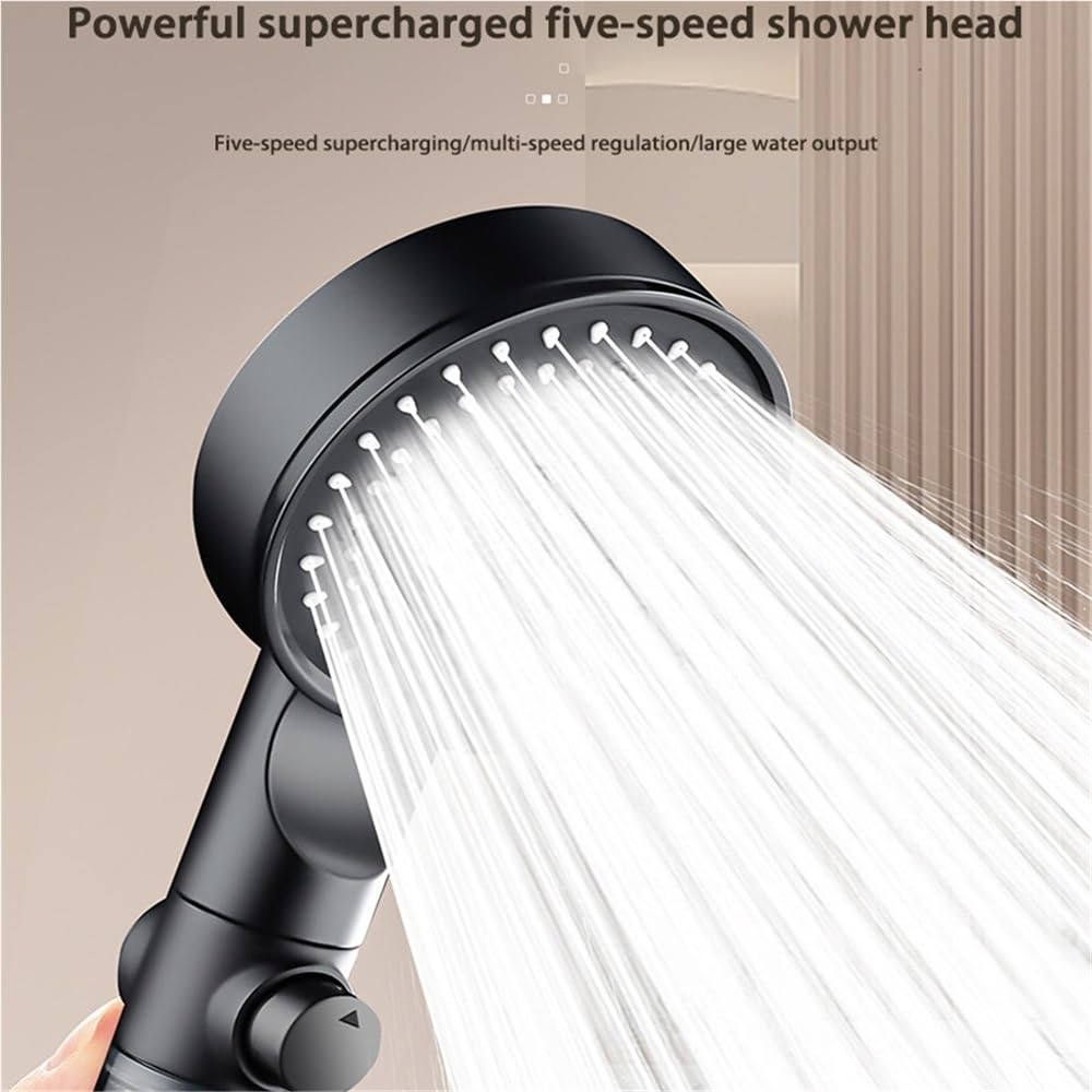 Soffioni doccia regolabili in 5 modalità for filtro for il risparmio idrico, ugello spray for arresto a un tasto, bagno di casa Soffione doccia(10)