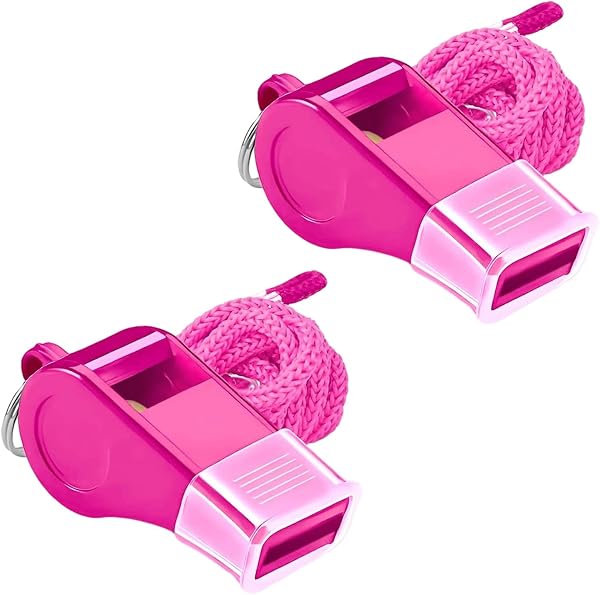 FrostyFlair sifflet, sifflet à Bille pour arbitres et Cours de Sport, 2 pièces sifflets en Plastique avec Cordon pour entraîneurs, Enseignants et sauveteurs - 1