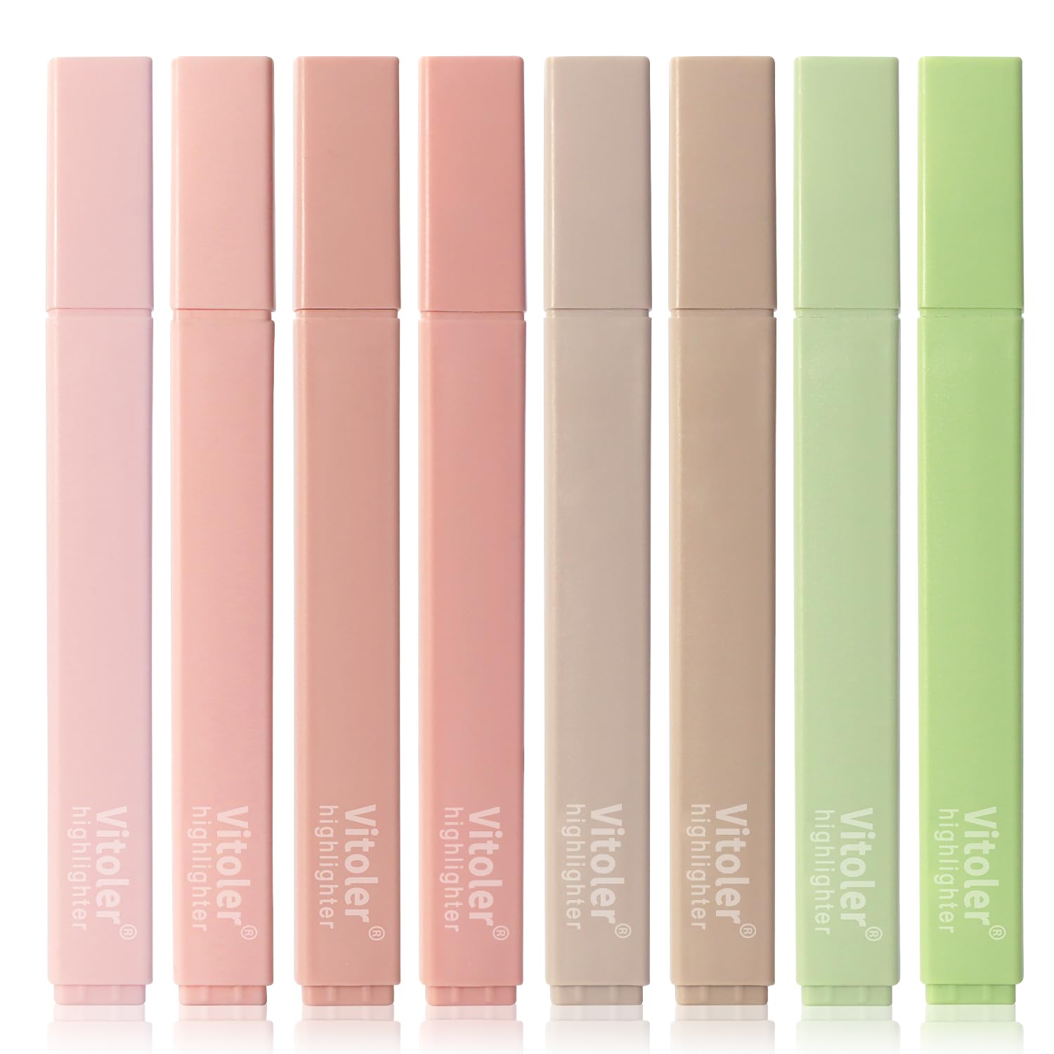 Vitoler Highlighters Assorted Colors,No Bleed Bible Chisel Tip 8pcs | Aesthetic,Cute Pastel,high quality for bible study,books,journal,writing,school office Lake Color 8