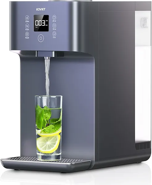 KOVIET CF01 Reverse Osmosis Countertop Water Filter, 8 Stage Nano RO Water Filtration System, Home Water Purifier, 4:1 Pure to Drain Ratio, No Installation Required, Grey