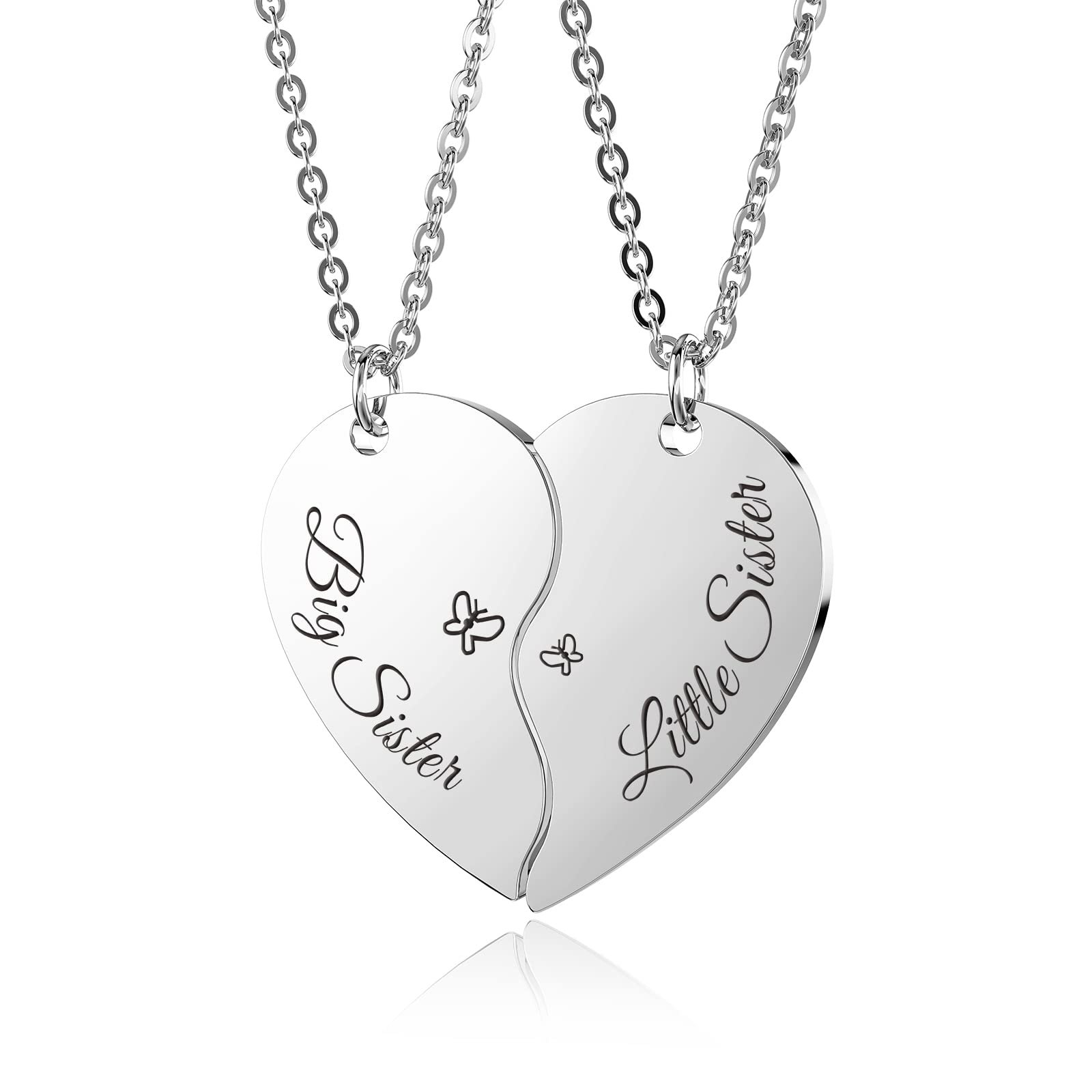 Mother Daughter Necklace Set for 2 Half Heart Necklace for Family Women Girls