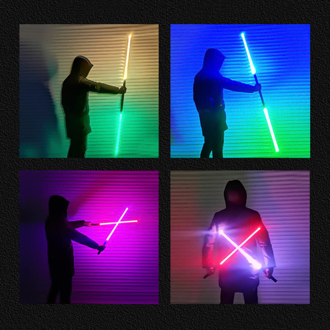 JoySeed Pair of Lightsabre Light-Up Swords, Future Cosplay Weapon Props for Men Women, Halloween Party Christmas Party Type A