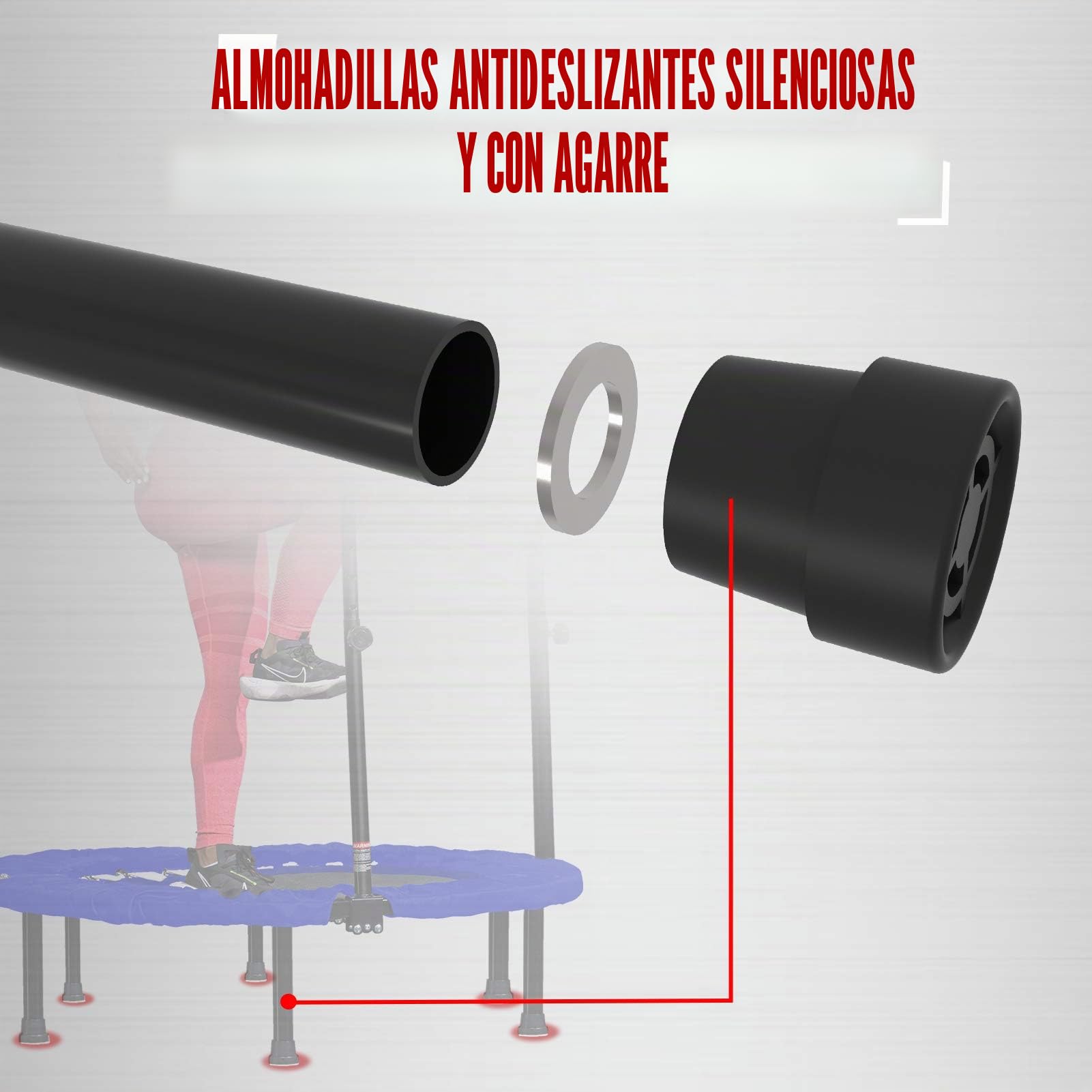 Kanchimi Mini trampolín Plegable de 40 Pulgadas para Ejercicio en Interiores con asa, Carga máxima de 150 kg