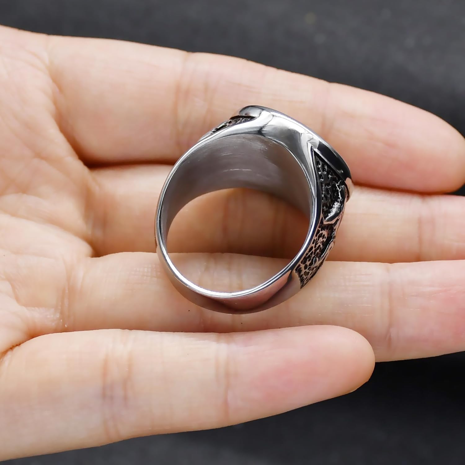 Stainless Steel Cool Skull Rings Gothic Death Skull Skeleton Cocktail Party Biker Statement Retro Vintage Ring - Image 4