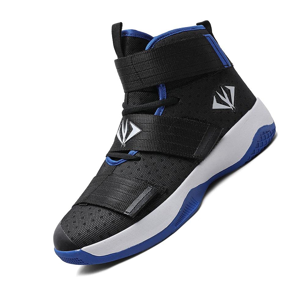 NCNDB Mens Basketball Shoes High Top Sports Shoes for Running Women Non Slip Outdoor Sneakers Black Blue 6/5 US