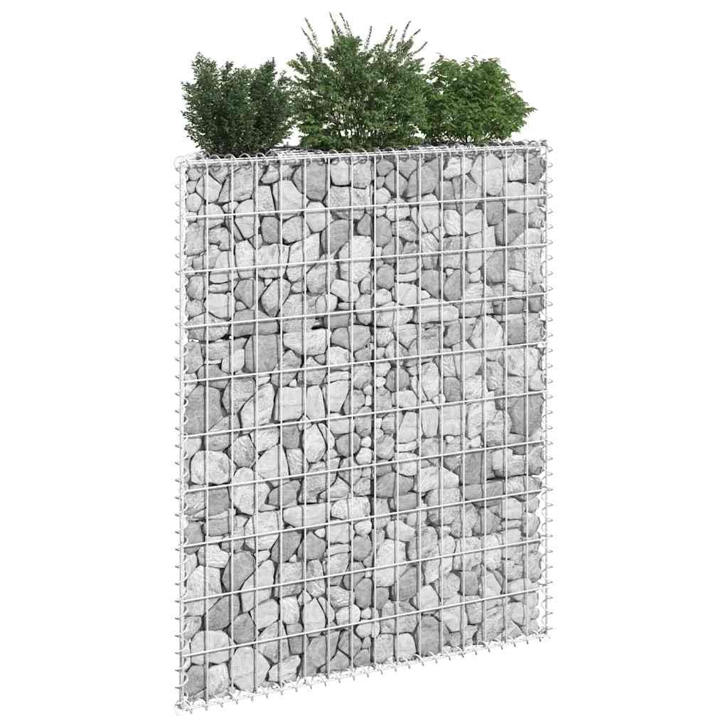 Jardinera de acero galvanizado, 100 x 20 x 100 cm, cesta de alambre de acero galvanizado para jardín, maceta estable como malla de malla, inoxidable y resistente a la intemperie, para flores o grava