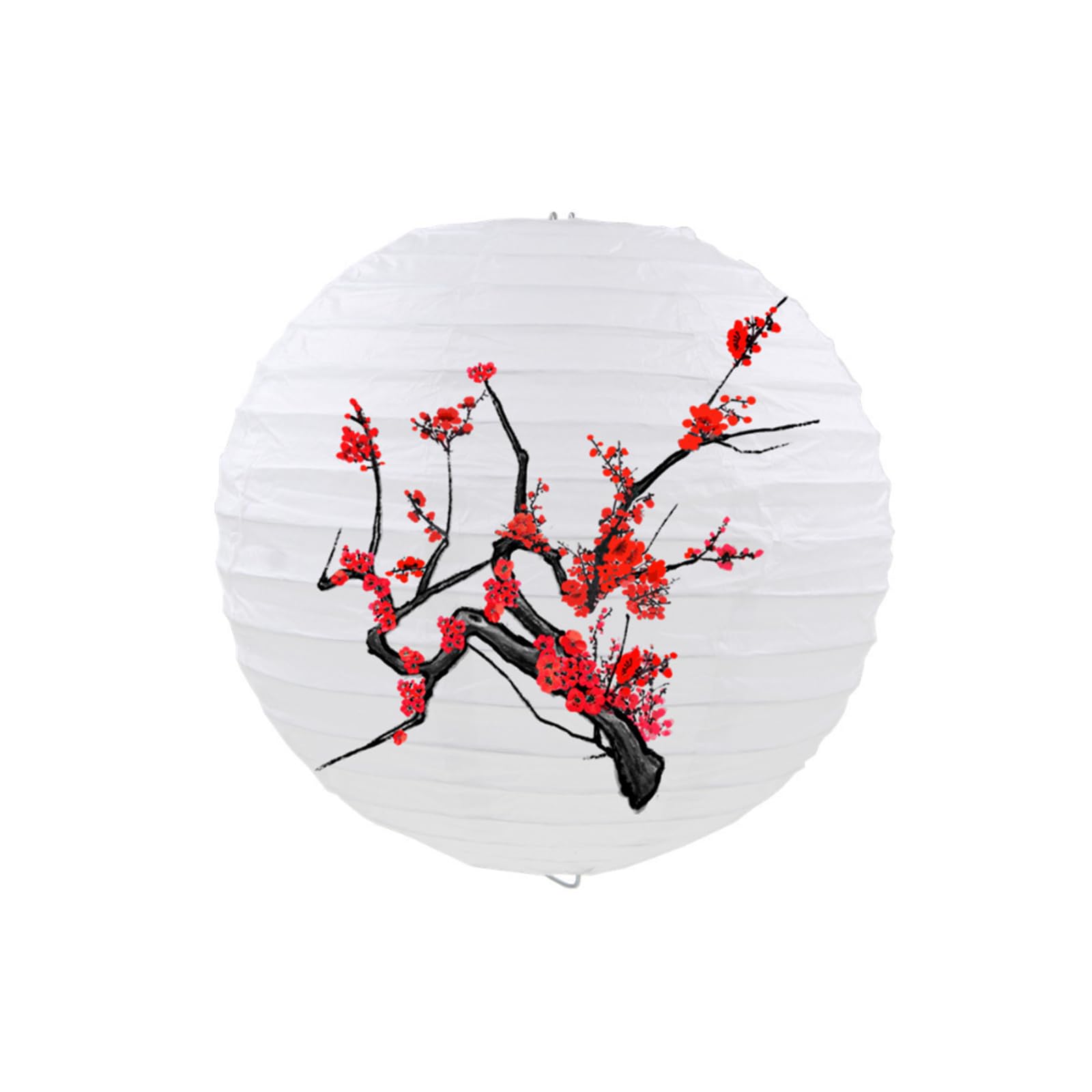 HTYUKFDG Chinese/Japanese Round Paper Lantern 12 Inch Cherry Plum Blossom Hanging Lantern for Garden Restaurant Wedding Party Home Decor