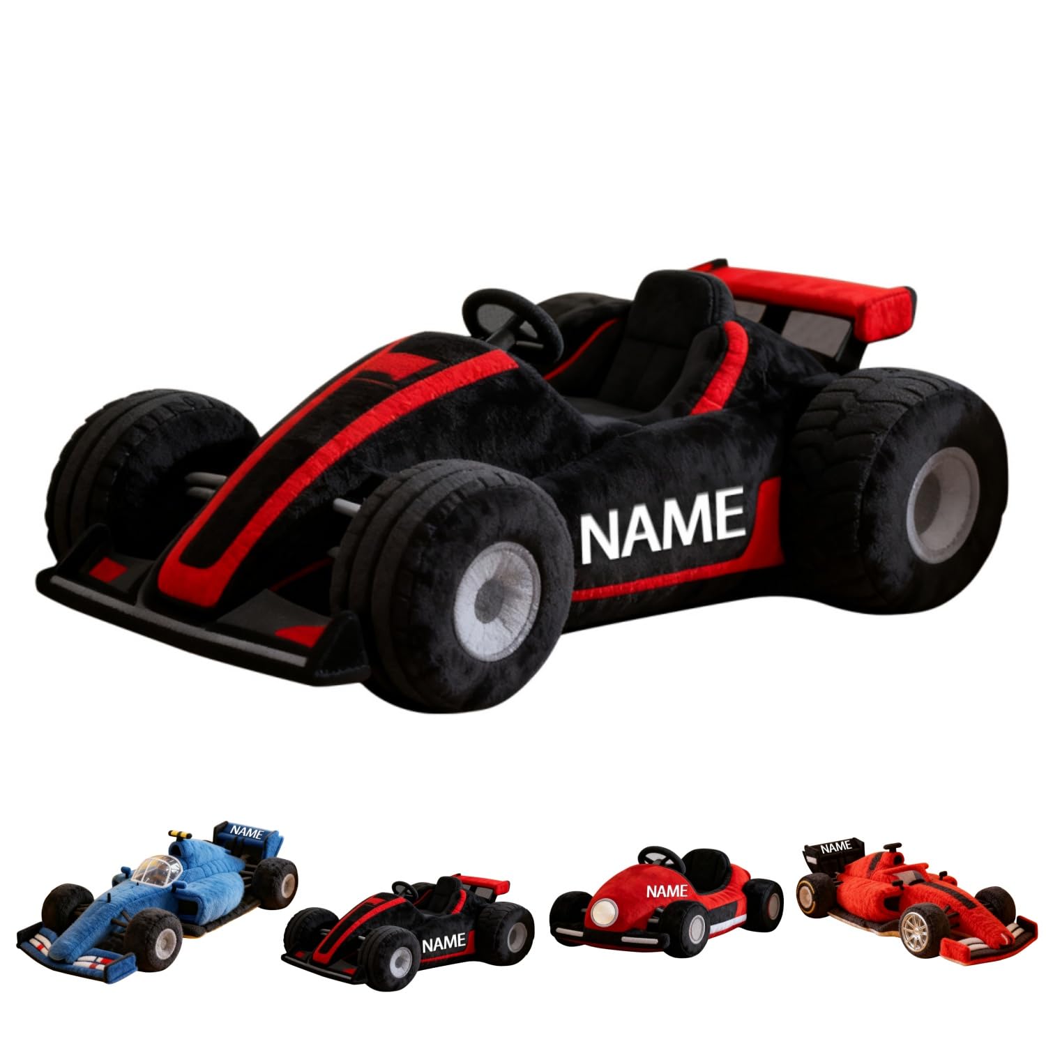 VWCSDSCS Personalized Cartoon Race Car Shaped Throw Pillows Custom Hugging Racing Plush Car Stuffed Pillow Couch Bed Living Room Kids Bedroom Decor for Boys Girls in Christmas Birthday-1