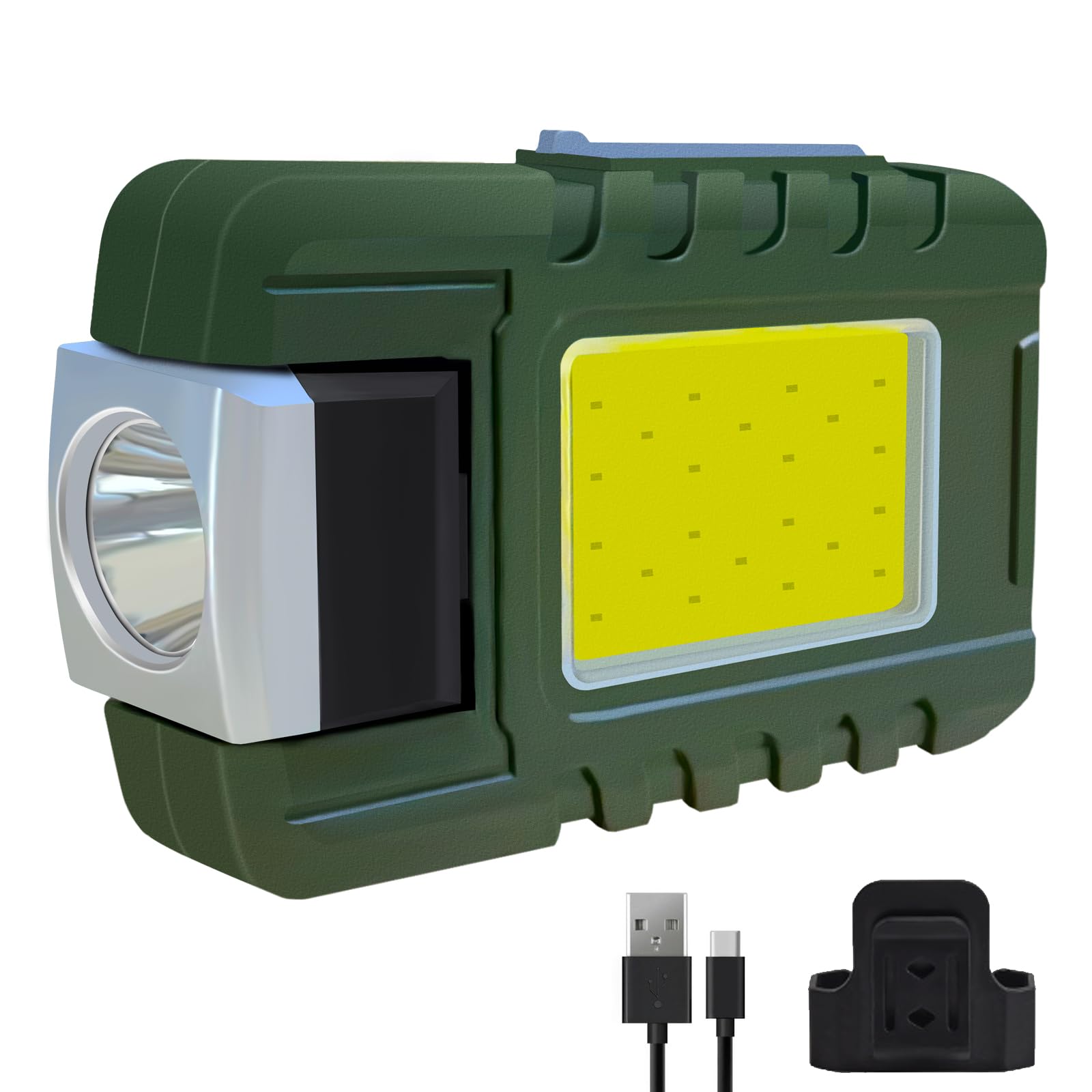 ushalhue Mini Flashlight 500 Lumens Rechargeable Handheld Flashlights,Key Light 180°Rotatable Headlamps,6 Modes,Waterproof Design,for Camping Hiking Running