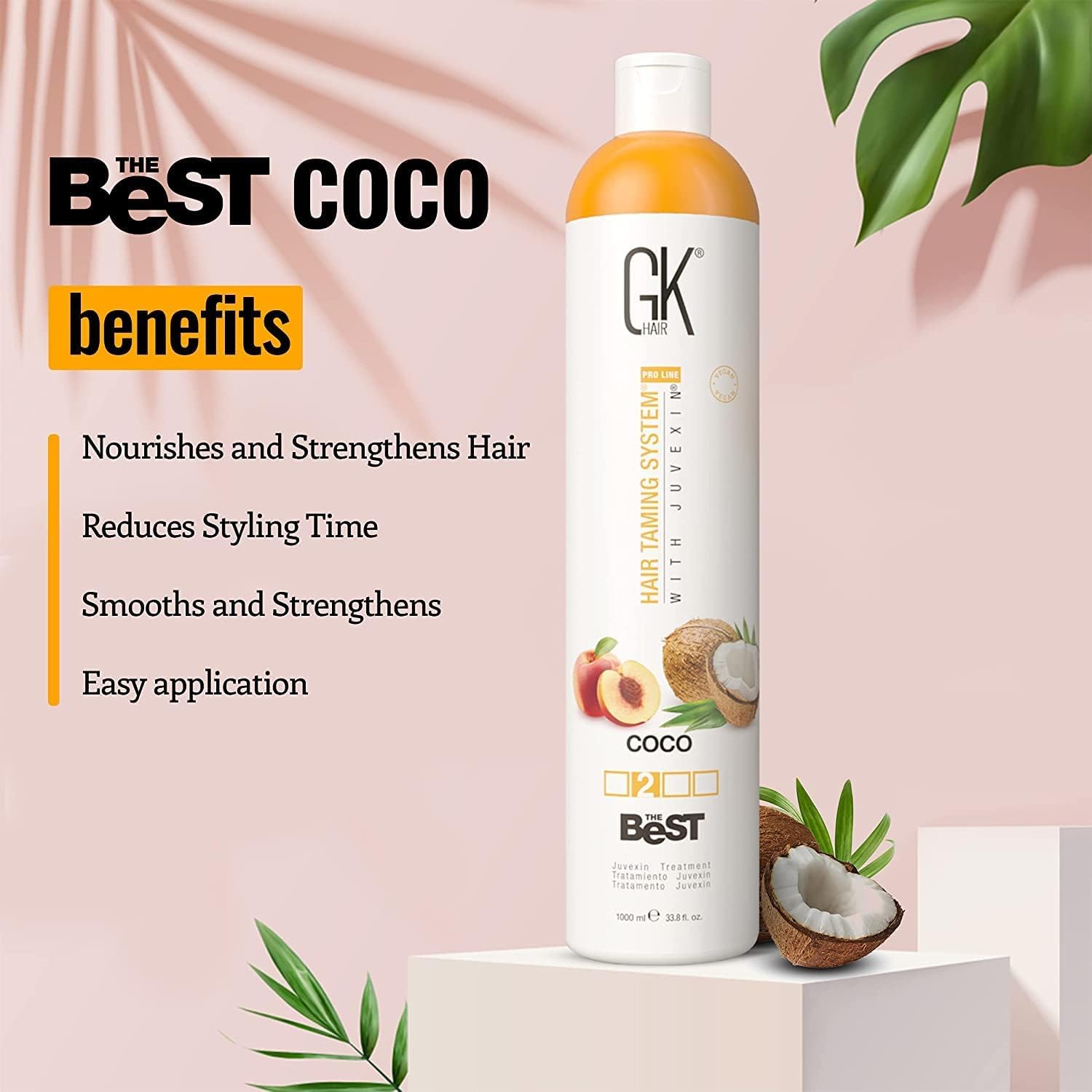 GK HAIR Global Keratin The Best COCO (33.8 Fl Oz/1000ml) Smoothing Keratin Hair Treatment - Image 3