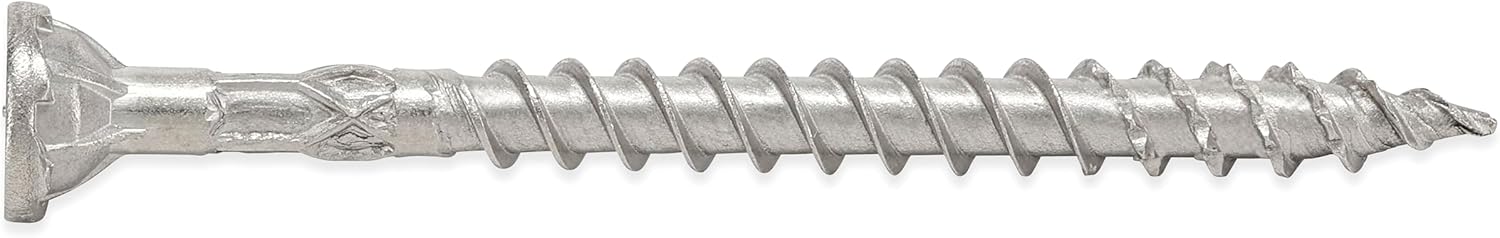 Power Pro 48627 Wood Screws, #10 x 2-1/2", Premium Stainless Marine Screws, Rust Resistant, Stainless Steel, 5lb Tub, 395 pcs
