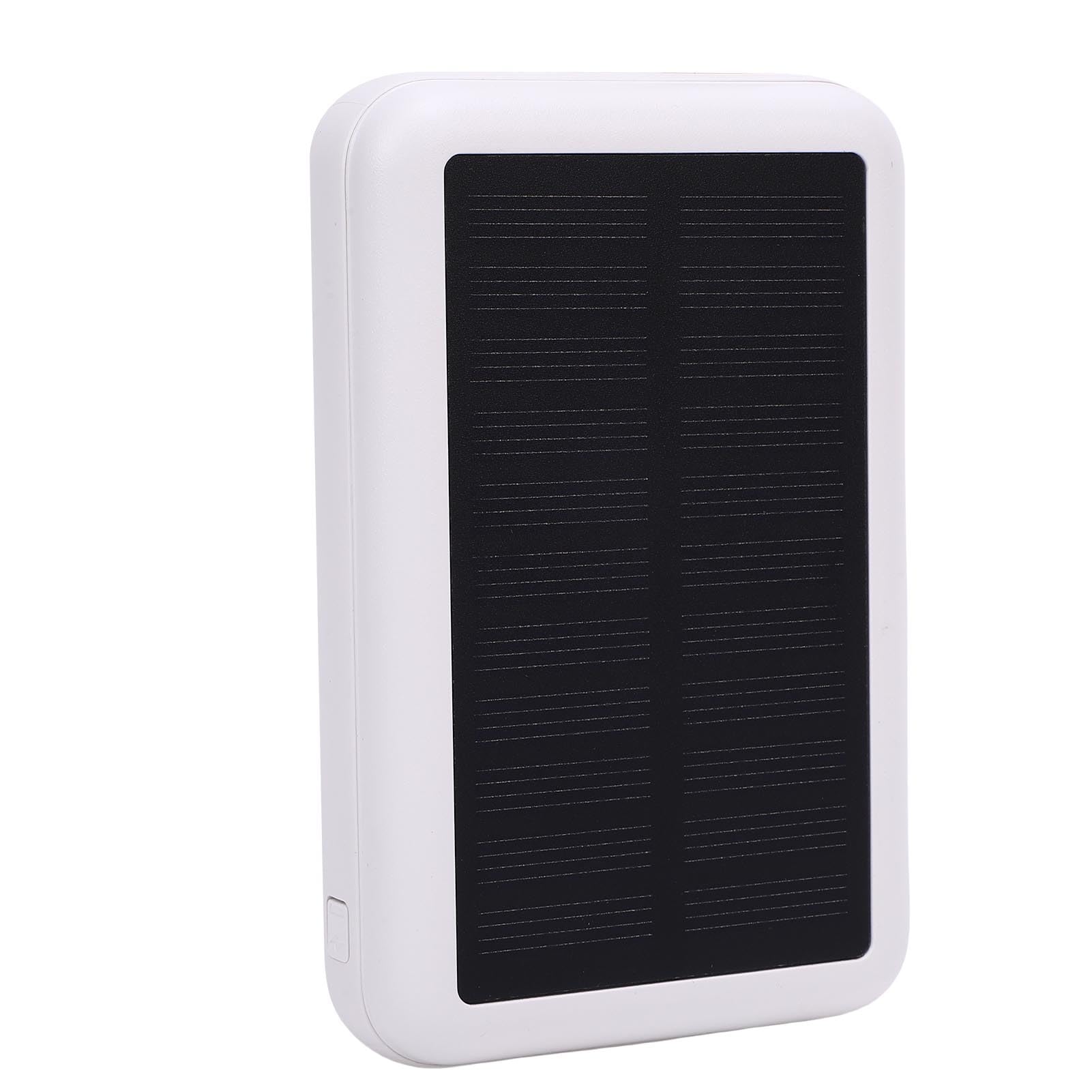 VGEBY Banque D'énergie Solaire 10 000 MAh, Chargeur Portable sans Fil à Charge Rapide, Batterie Magnétique avec ABS Ignifuge, pour Camping, Voyage, Urgence