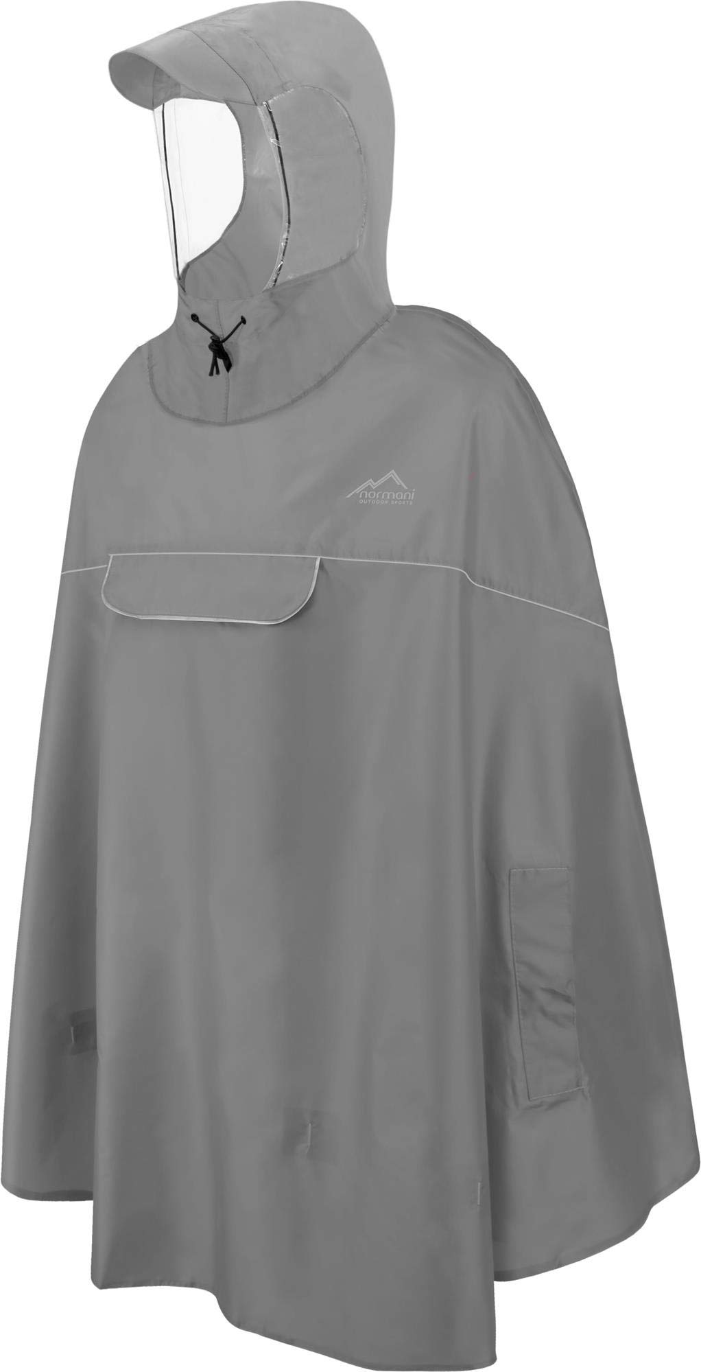 normani Wasserdichter Fahrrad-Regenponcho Regencape für Damen und Herren - Kapuze mit Sichtfenster - Wassersäule: 12.000 mm - 3M™ Scotchlite™ Reflektor und YKK-Reißverschluss