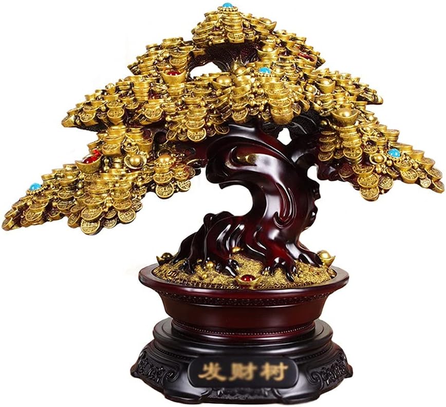 Crystal Good Luck Stones Tree Copper Money Tree Crystal Fortune Tree Money Tree Home Office Decoration Feng Shui Tree Crystal Fortune Tree Lucky Tree Gift Tree Gemstone Tree Ornaments (Col