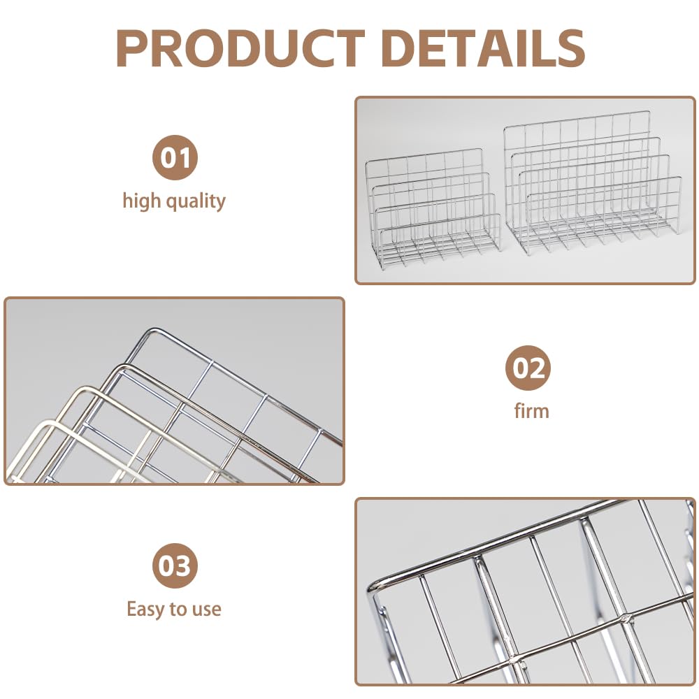 2 Pezzi Portadocumenti in Ferro Magazine Storage Rack Rack di Riempimento Verticale di File in Ferro 3 Griglia Supporto per Documenti Portariviste Sorter Mail Organizer per Posta,Libri,Brochur
