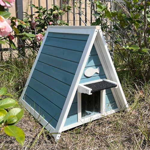 JoyeeLii 屋外 2階建て 猫小屋 屋内 猫部屋 ペットハウス/ペットケージ コンドミニアム キャットハウス ペット砂 野良猫ハウス キャット (B)