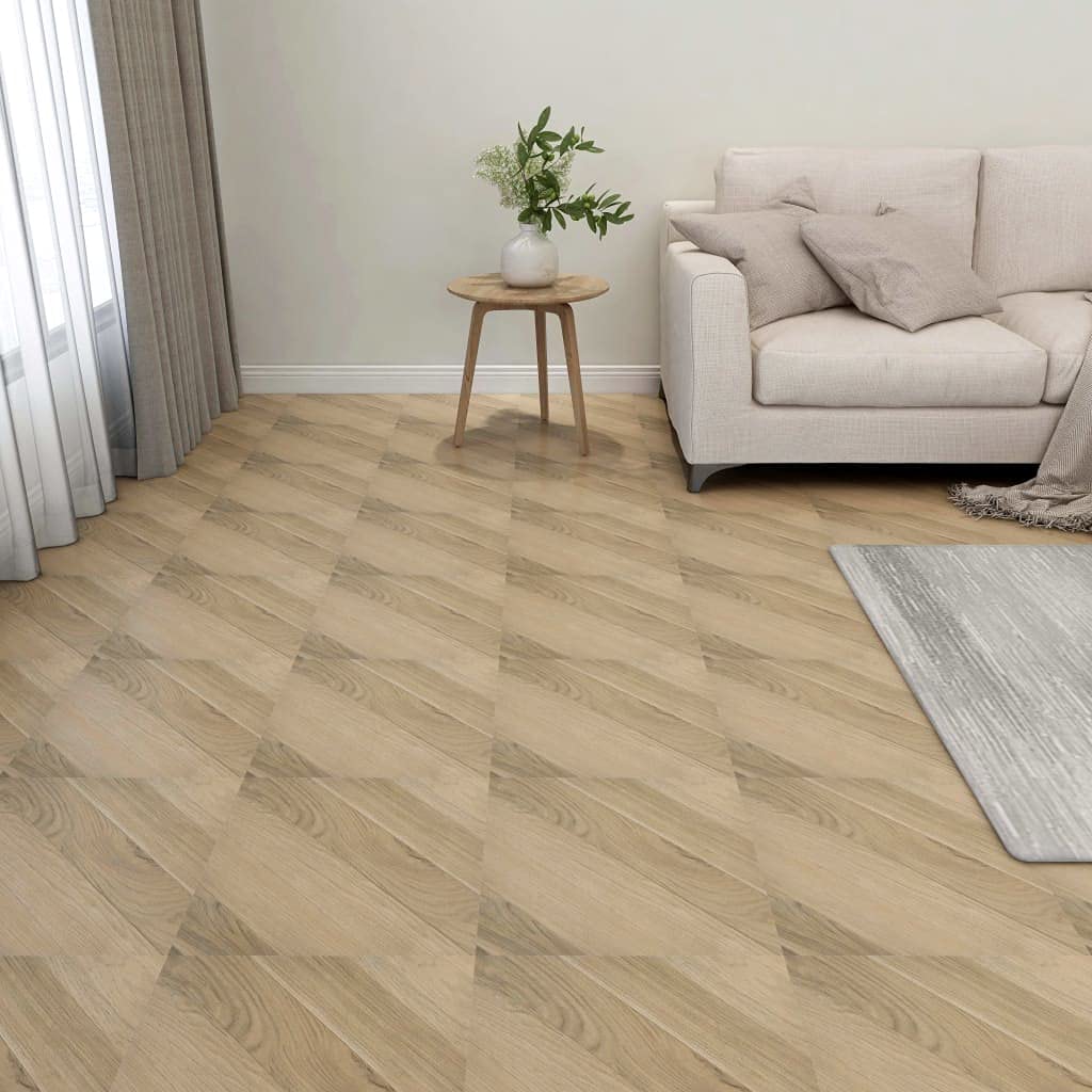 Materiały budowlane, wykładziny podłogowe i dywanSamoprzylepne deski podłogowe 55 szt. PVC 5,11 m² Brązowe paski